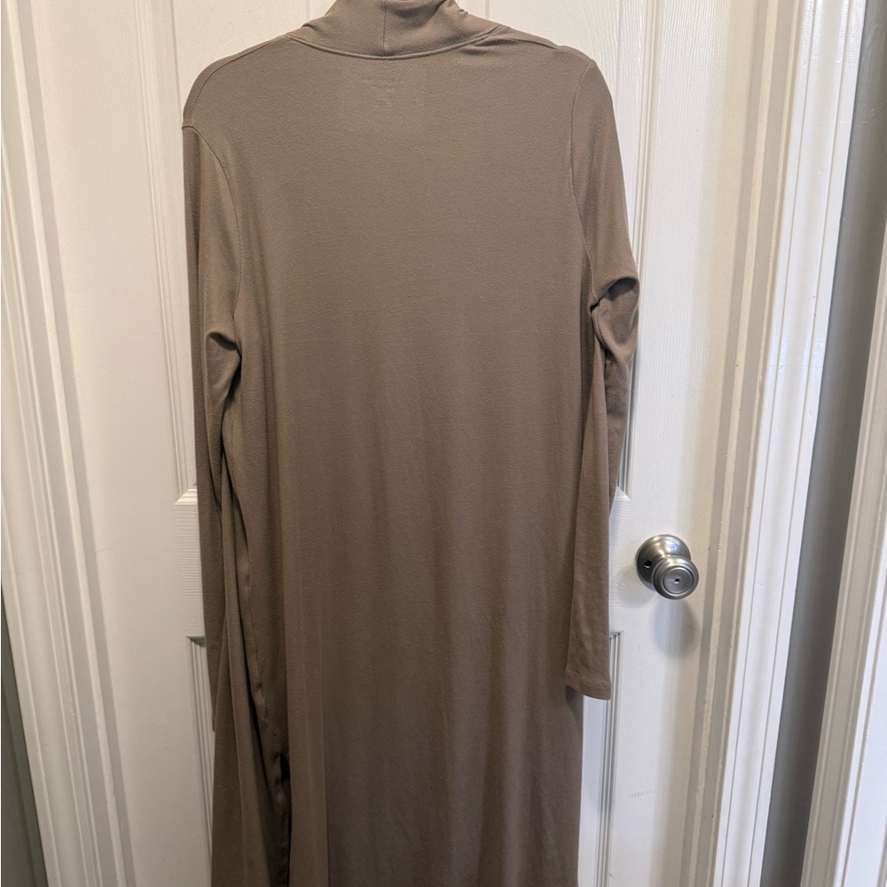 American Eagle Outfitters Long Open Front Cardigan - Taupe - Picture 2 of 5